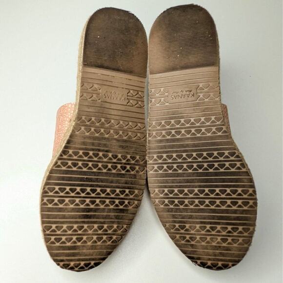 Kaanas Anthropologie Tobago Flatforn blush pink slide on sandals size 9 - Picture 5 of 7
